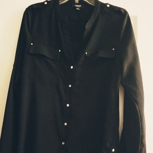 2 for $36 Premise Studio Black Long Sleeve Blouse